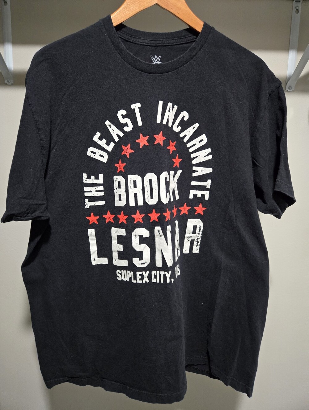 WWE Black Tee with White & Red Brock Lesnar The Beast Incarnate Size 2XL